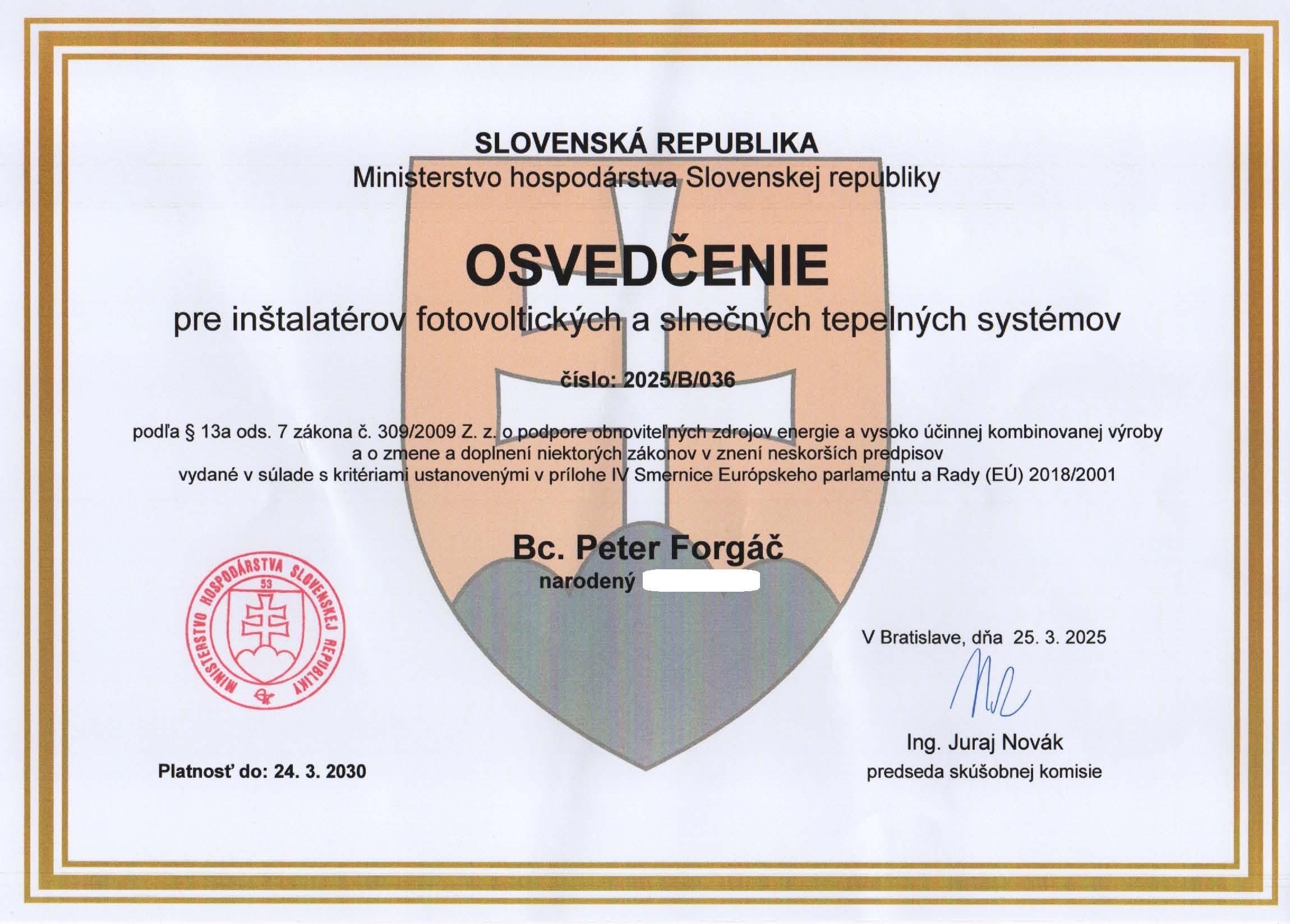 Osvedcenie instalacia fotovoltickych systemov